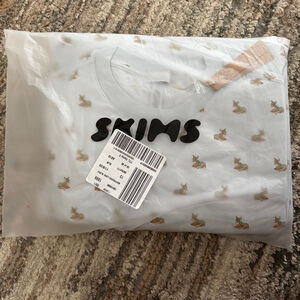 SKIMS Boyfriend Long-Sleeve Zen Blue Baby Deer Pajama Set L SKU690